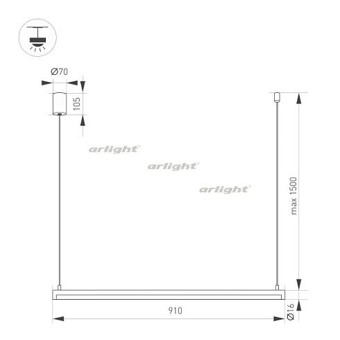 Светильник SP-UMBRA-HANG-H-L900-15W Warm3000 (WH, 120 deg, 230V) (Arlight, IP20 Металл, 3 года)