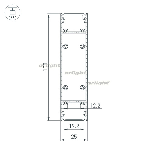 Профиль SL-LINE-25100-DUAL-2500 BLACK (Arlight, Алюминий)