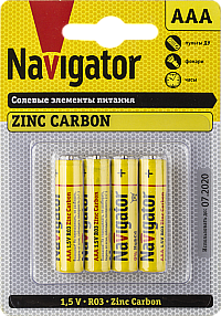 Элемент питания Navigator 94 767 NBT-NS-R03-BP4 (ААА)