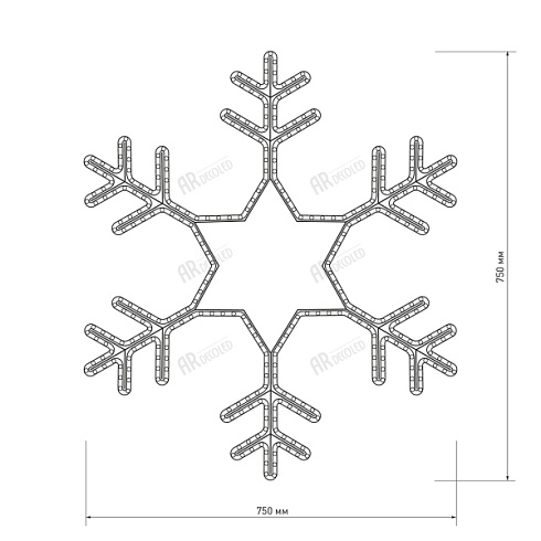 Фигура ARD-SNOWFLAKE-M4-750x750-324LED White (230V, 18W) (Ardecoled, IP65)