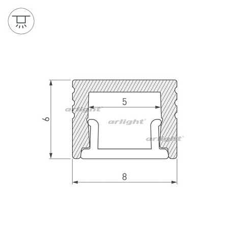 Профиль SL-MINI-8-H6-2000 ANOD BLACK (Arlight, Алюминий)