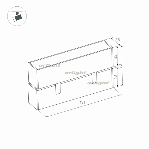 Светильник MAG-LASER-FOLD-45-S480-18W Warm3000 (BK, 15 deg, 24V) (Arlight, IP20 Металл, 3 года)