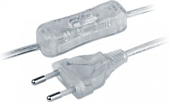 Шнур Navigator 61 723 NPS-FS-170-2x0.5-TR 1.7м с выключателем прозрачный