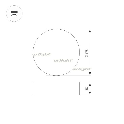 Светильник SP-RONDO-R175-16W Day4000 (BK, 120 deg, 230V) (Arlight, IP40 Металл, 3 года)