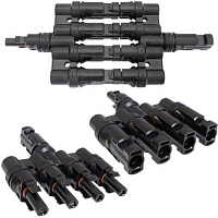 Коннектор для солнечных батарей RUICHI DF-2601A-4P (MC4Y 3x1), универсальный
