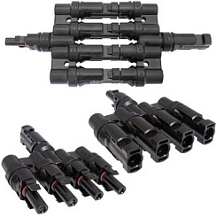 Коннектор для солнечных батарей RUICHI DF-2601A-4P (MC4Y 3x1), универсальный