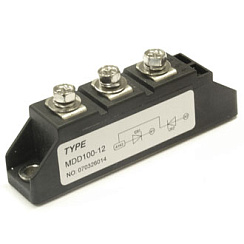 МДД80-12 RUICHI диодный модуль, полумост, 12 класс (1200 В), 80 А, 92х20х30 мм