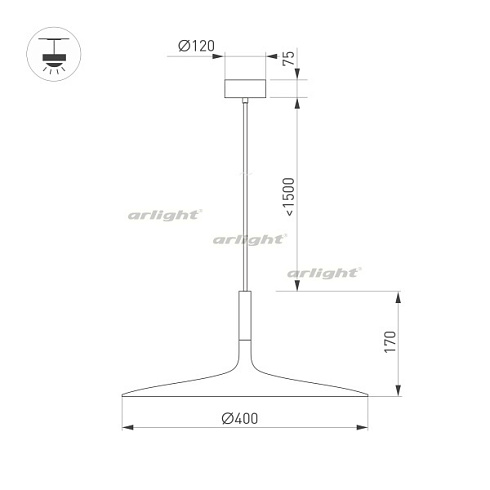 Светильник SP-FIORE-R400-13W Warm3000 (WH, 120 deg, 230V) (Arlight, IP20 Металл, 3 года)