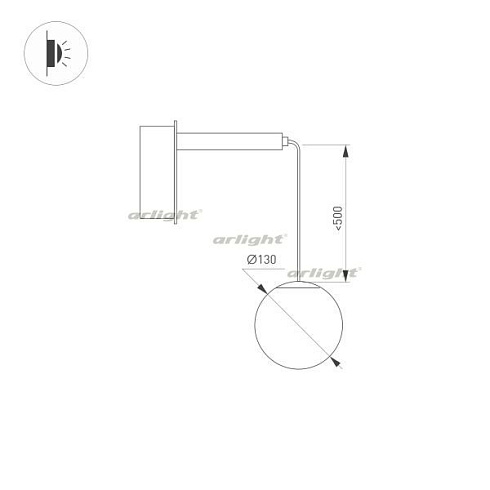 Светильник SP-BEADS-WALL-HANG-R130-6W Warm3000 (BK-GD, 180 deg, 230V) (Arlight, IP20 Металл, 5 лет)