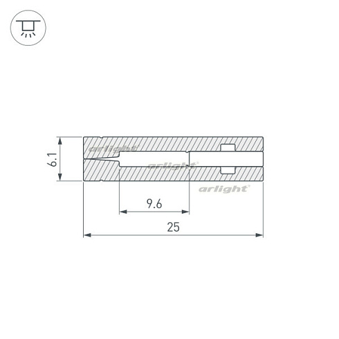 Профиль с экраном ARH-NANOLINE-5-2000 ANOD (Arlight, Алюминий)