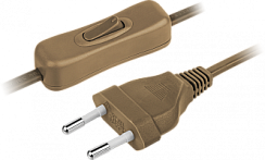 Шнур Navigator 61 721 NPS-FS-170-2x0.5-BR 1.7м с выключателем коричневый