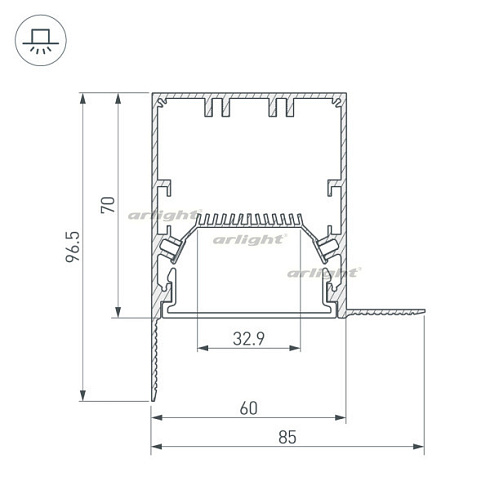 Угол SL-LINIA55-FANTOM-EDGE внешний (Arlight, Металл)