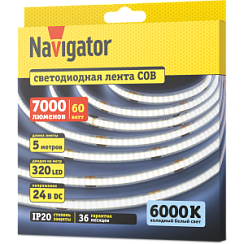 СД Лента Navigator 95 315 NLS-СОВCW320-12-IP20-24V (6000К, 12W)