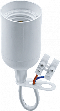 Патрон электрический Navigator 71 287 NLH-P-F-WH-E27-TB пластиковый белый с КЗВ