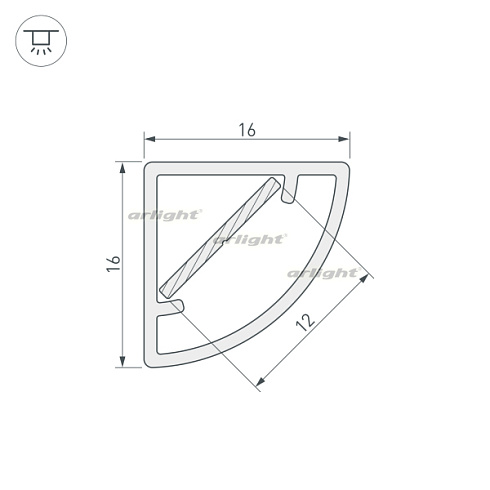 Профиль WPH-KANT-H16-2000 OPAL (Arlight, Пластик)