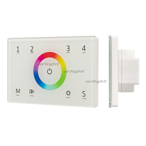 Панель Sens SMART-P83-RGB White (230V, 4 зоны, 2.4G) (Arlight, IP20 Пластик, 5 лет)