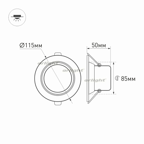 Светодиодный светильник LTD-80WH 9W Warm White 120deg (Arlight, IP40 Металл, 3 года)