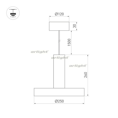 Светильник SP-ERIC-R250-8W Day4000 (BK, 120 deg, 230V) (Arlight, IP20 Металл, 3 года)