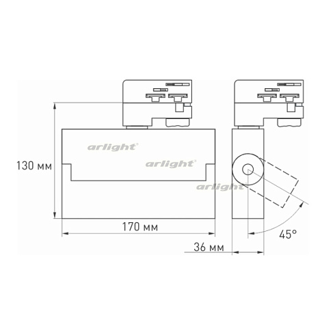 Светильник LGD-LOFT-TRACK-4TR-S170-10W Day4000 (WH, 24 deg, DALI) (Arlight, IP20 Металл, 3 года)