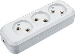 Колодка Navigator 61 585 NCA-BL01-03-X-WH 3гн без заземления АБС пластик