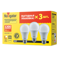 Лампа Navigator 95 318 NLL-A60-13-230-2.7K-E27-PACK3