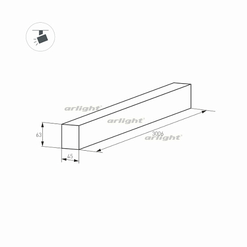 Трек MAG-TRACK-4563-3000 (WH) (Arlight, IP20 Металл, 3 года)
