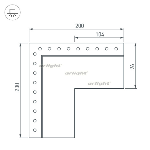 Угол SL-LINIA55-FANTOM-EDGE внешний (Arlight, Металл)
