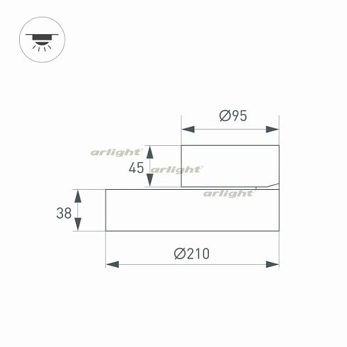 Светильник SP-RONDO-FLAP-R210-20W Warm3000 (BK, 110 deg) (Arlight, IP40 Металл, 3 года)
