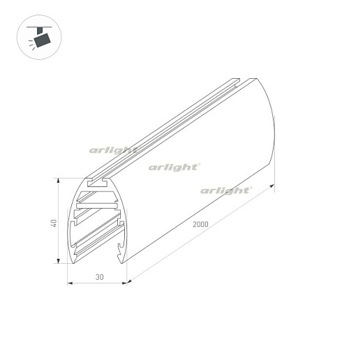 Трек MAG-TRACK-2540-2000 (BK) (Arlight, IP20 Металл, 3 года)