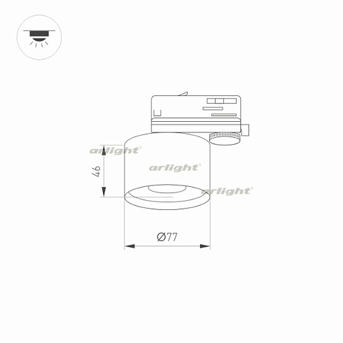 Корпус PLURIO-BASE-TRACK-4TR-R77 (BK, 1-2, 200mA) (Arlight, IP20 Металл, 3 года)