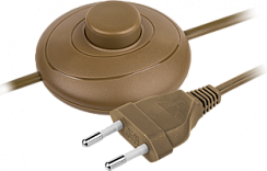 Шнур Navigator 61 718 NPS-FS01-170-2x0.5-BR 1.7м с выключателем коричневый