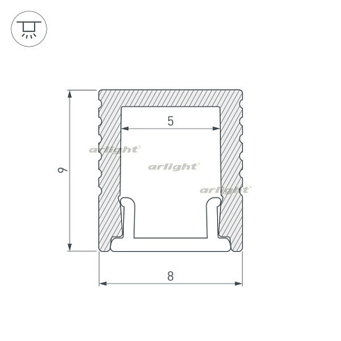 Профиль SL-MINI-8-2000 ANOD BLACK (Arlight, Алюминий)