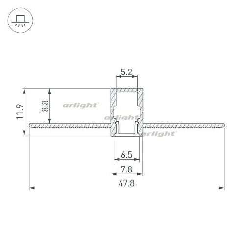 Профиль SL-LINIA8-FANTOM-2000 ANOD (Arlight, Алюминий)