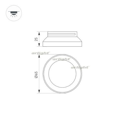 Вставка SP-POLO-R65 (BK, 3-3) (Arlight, Металл)