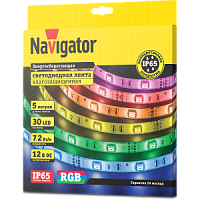 СД Лента Navigator 71 428 NLS-5050RGB30-7.2-IP65-12V R5 (RGB, 7,2W/м)
