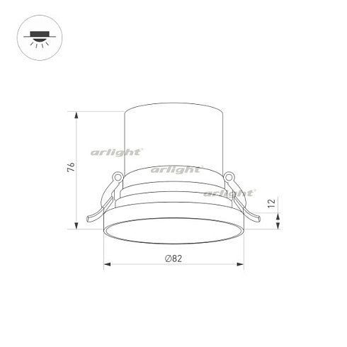 Светильник MS-VOLCANO-BUILT-R82-10W Day4000 (BK, 38 deg, 230V) (Arlight, IP20 Металл, 5 лет)