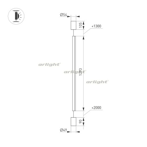 Светильник SP-TABOO-FLOOR-S1300-14W Day4000 (BK, 90 deg, 230V) (Arlight, IP20 Металл, 3 года)