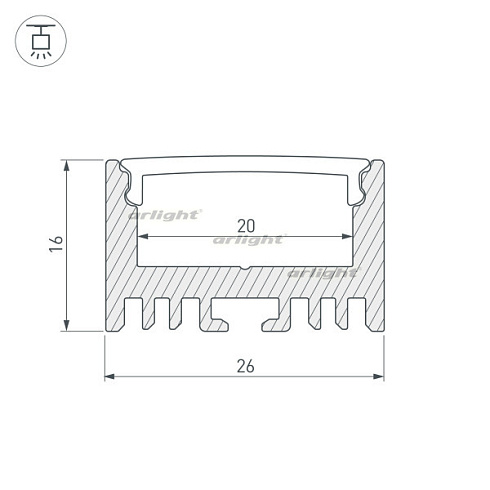 Профиль ARH-LINE-1726-2000 ANOD (Arlight, Алюминий)