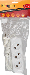 Удлинитель Navigator 71 448 NPE-S1-03-150-X-2x0.75 б/з 3 гн. ШВВП 1.5м