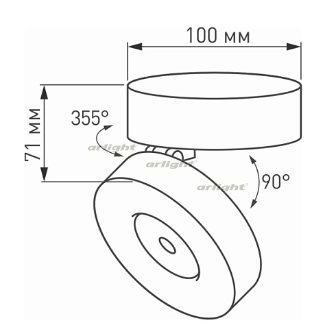 Светильник SP-MONA-SURFACE-R100-12W Warm3000 (BK, 24 deg) (Arlight, IP40 Металл, 3 года)