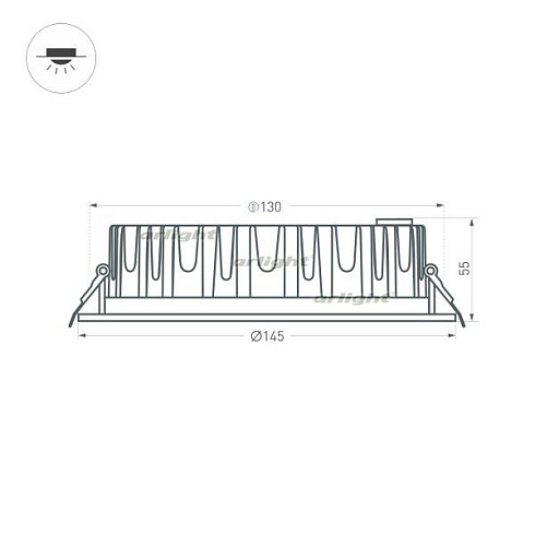 Светодиодный светильник LTD-145WH-FROST-16W White 110deg (Arlight, IP44 Металл, 3 года)
