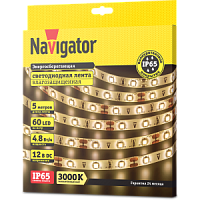 СД Лента Navigator 71 403 NLS-3528WW60-4.8-IP65-12V R5 (3000К, 4.8W, 5м)