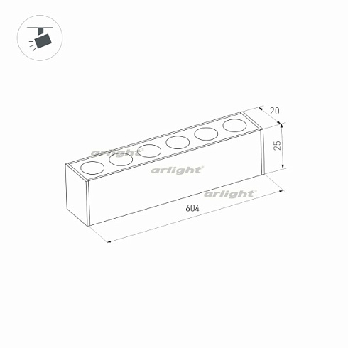 Светильник MAG-DOTS-25-L600-18W Warm3000 (BK, 30 deg, 24V) (Arlight, IP20 Металл, 3 года)