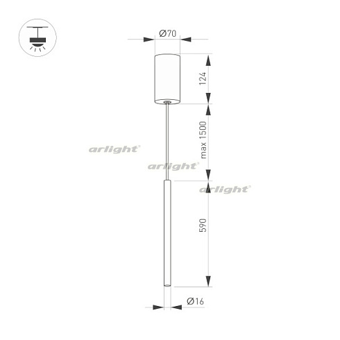 Светильник SP-UMBRA-HANG-V-L600-10W Warm3000 (WH, 120 deg, 230V) (Arlight, IP20 Металл, 3 года)