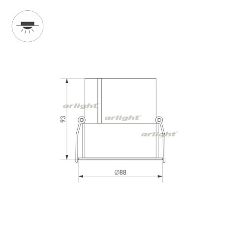 Светильник MS-ATLAS-BUILT-R90-25W Warm3000 (BK-BK, 30 deg, 230V) (Arlight, IP20 Металл, 5 лет)