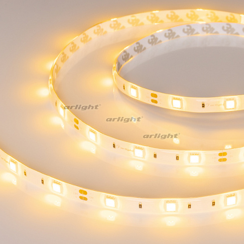 Лента RTW 2-5000SE 12V Yellow (5060, 150 LED, LUX) (Arlight, 7.2 Вт/м, IP65)