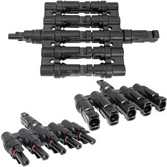 Коннектор для солнечных батарей RUICHI DF-2601A-P (MC4Y 4x1), универсальный