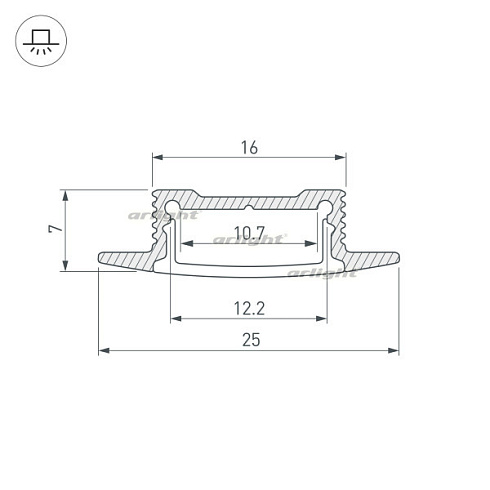 Профиль SL-SLIM-H7-F25-2000 ANOD (Arlight, Алюминий)