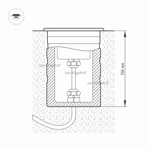 Светильник KT-AQUA-COLOR-R85-9W RGB (SL, 25 deg, 12V) (Arlight, IP68 Металл, 3 года)
