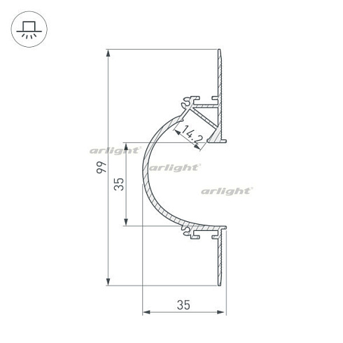 Профиль ARH-CEIL-REFLECT-2000 WHITE (Arlight, Алюминий)